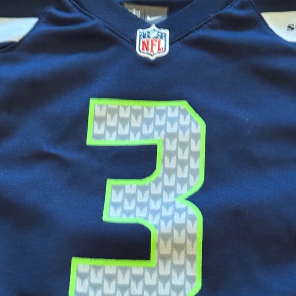 Preschool Russell Wilson College Navy Seattle Seahawks Replica Player Jersey - Picture 4 of 5
